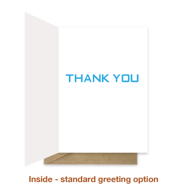 Standard greeting inside thank you card thk016