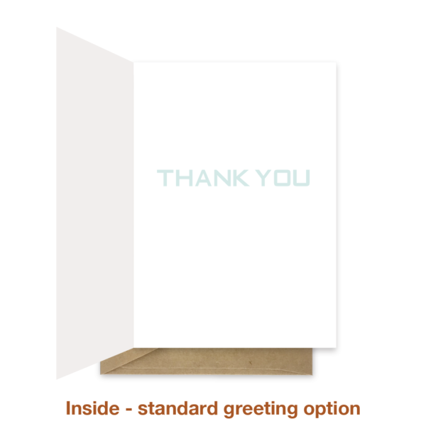 Standard greeting inside thank you card thk017