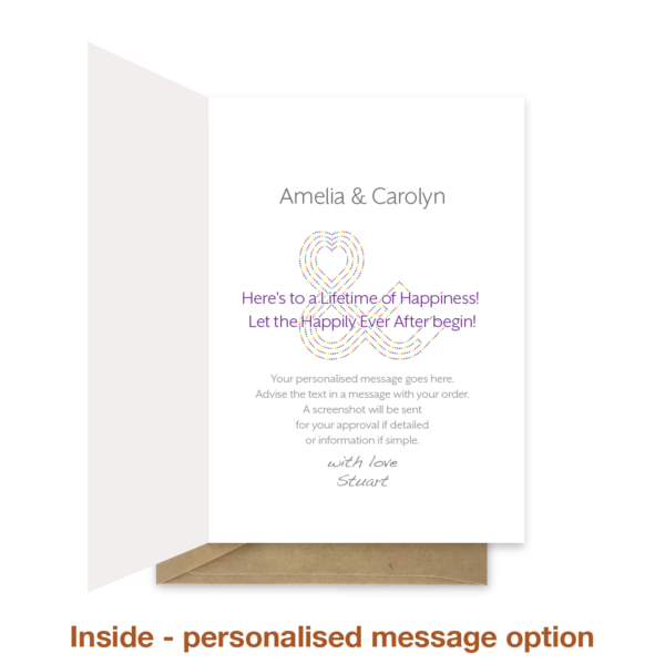 Lesbian Wedding card - Mrs & Mrs Ampersand Rainbow - Image 4