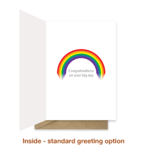 Standard greeting inside gay wedding card wed024