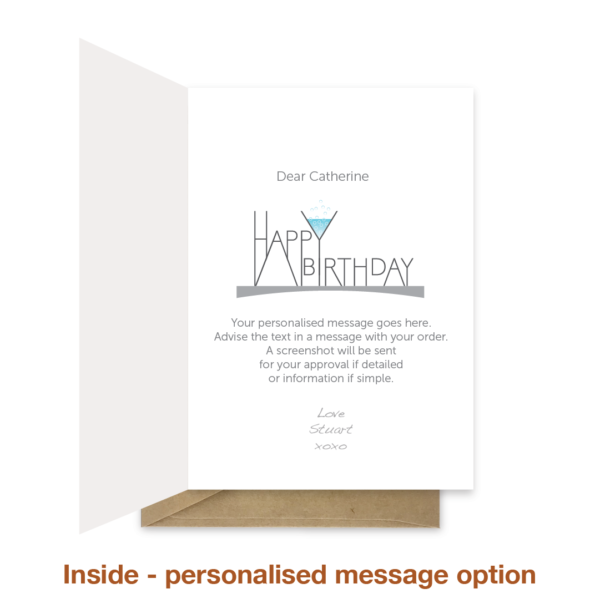 Personalised message inside birthday card bth571