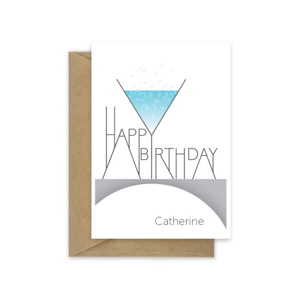 happy birthday card slick design name bth571