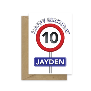 10th birthday card speed sign name bb103