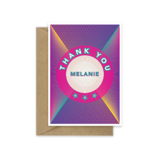 thank you card for her retro personalised thk018