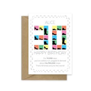 30th birthday card shoes name for her bb122