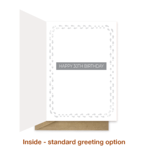 Standard greeting inside 30th birthday card bth122
