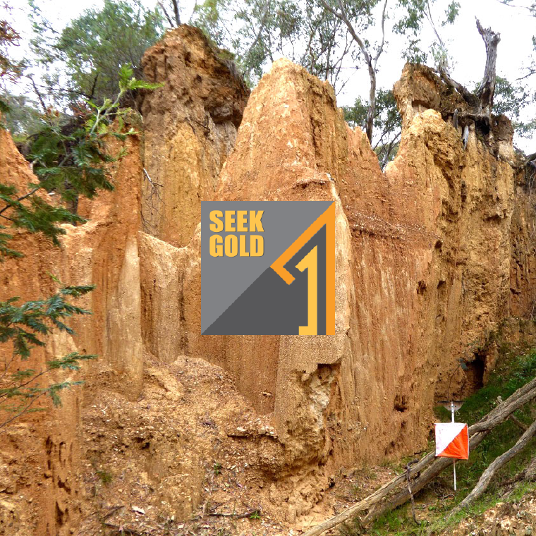 Orienteering logo for the 2017 oAustralian Orienteering Championships. The background is of the gold mining terrain at Ophir NSW.