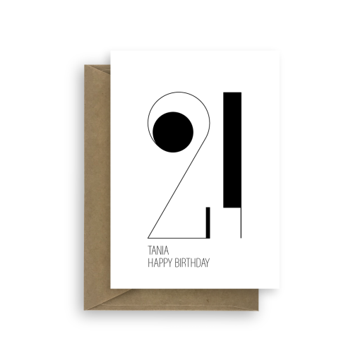 21st birthday card minimalist bb036 card