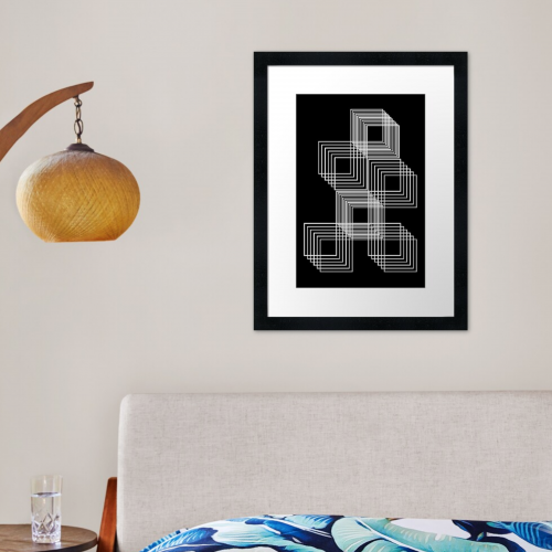 Redbubble - Optical illusion print - hollow squares wall art